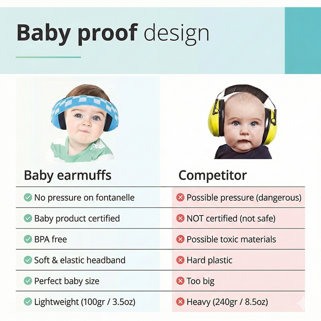 Child Safety Ear Protection - Noise-Cancelling Headphones for Babies and Toddlers